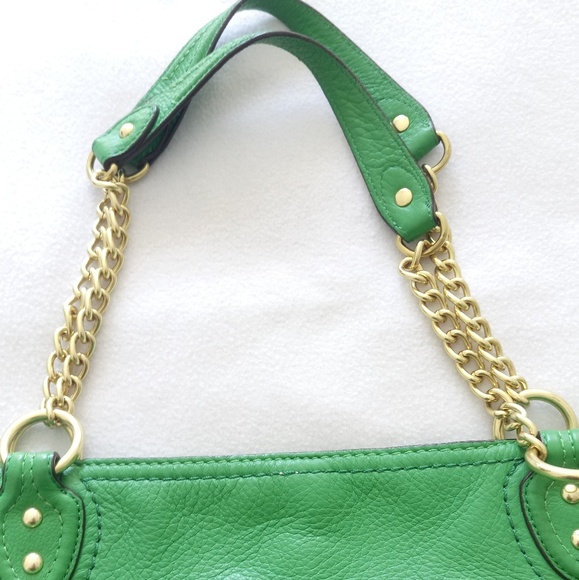 Rare Vintage Kelly Green Pebbled Leather Satchel - Picture 3 of 8